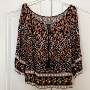 Charlotte Russe 3/4 Sleeve Boho Top